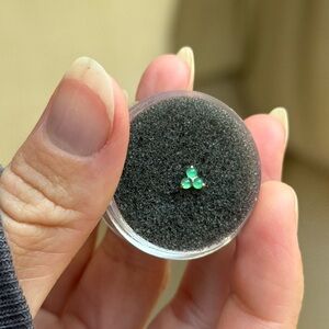 Junipurr Valley – Chrysoprase Trio – 14K Yellow Gold Threadless End